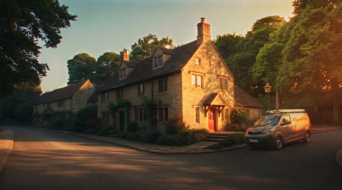 AI-generated rural England village street built for the commercial
